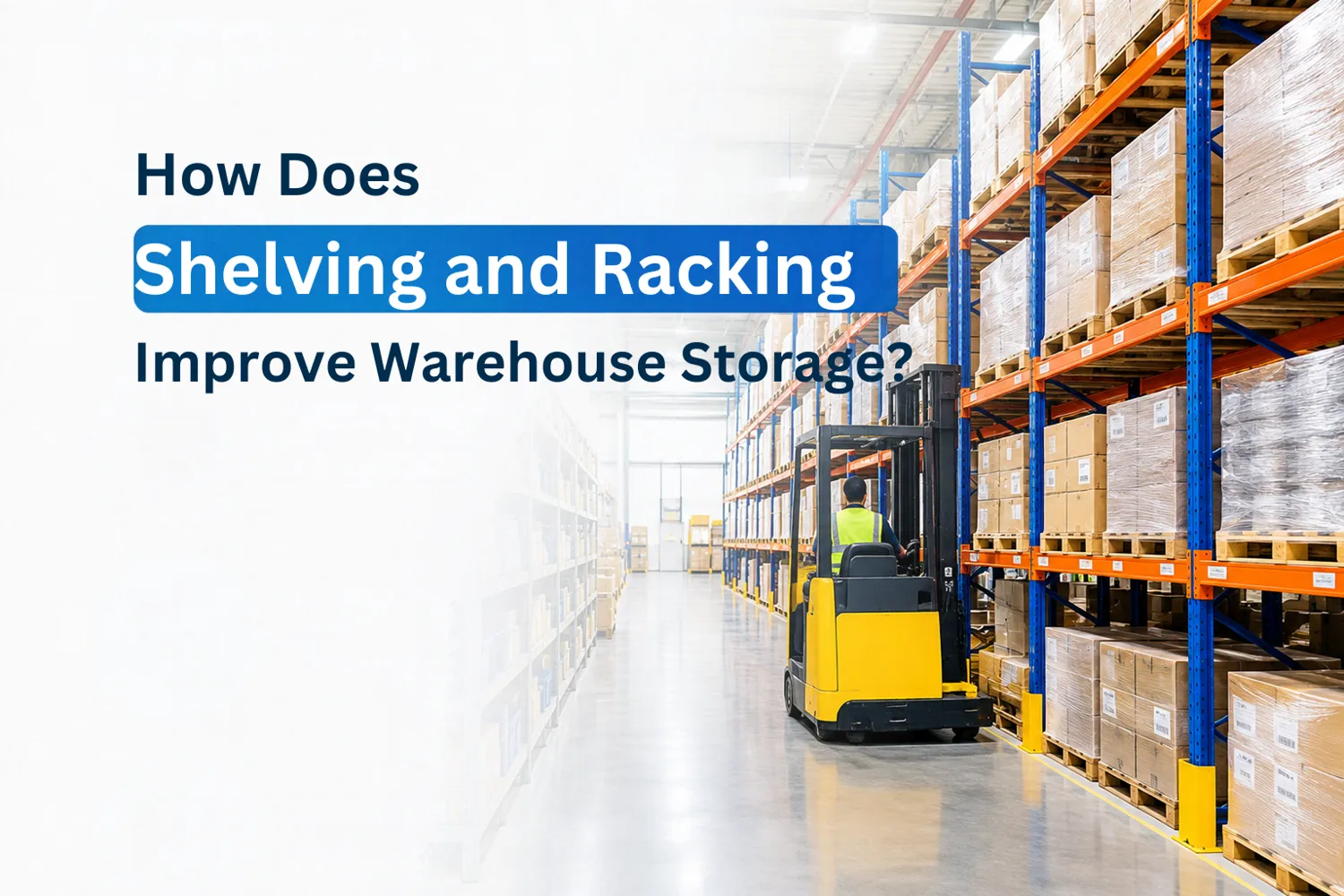 Warehouse shelving and racking systems improving storage space, organization, safety, and efficiency
